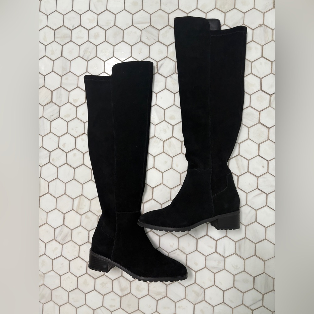 Blondo Black Suede Knee-High Boots